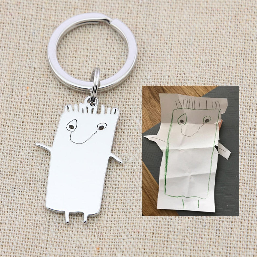 Actual Kids Drawing Necklace Art Gift Customized Personalized Necklace Children Artwork Necklace