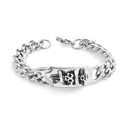 Pirates of the Caribbean skull dagger stainless steel bracelet