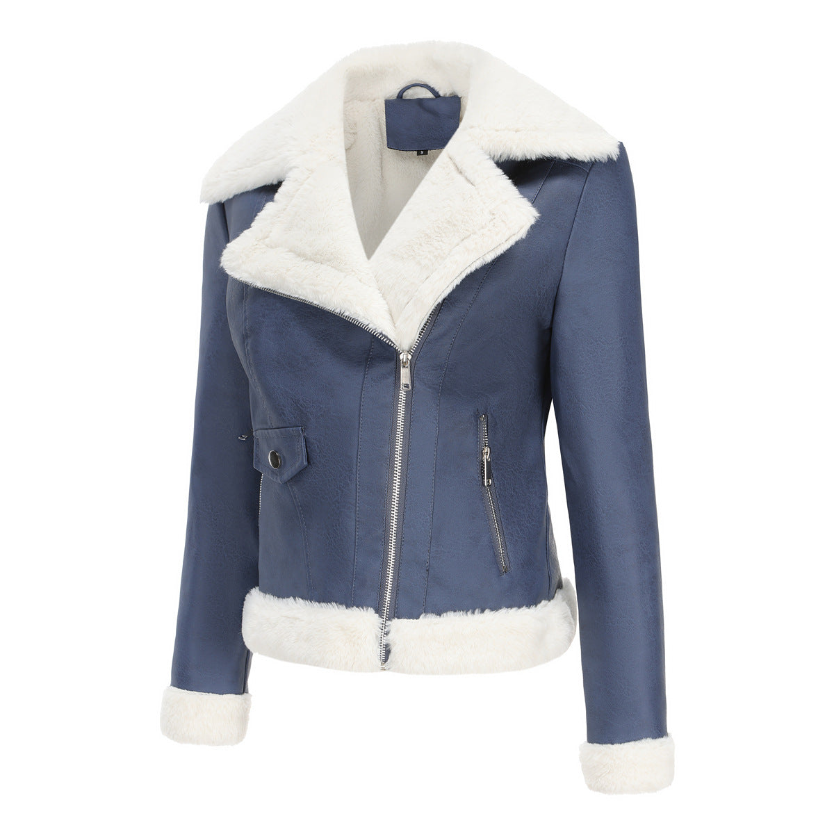Autumn and winter fleece leather women&