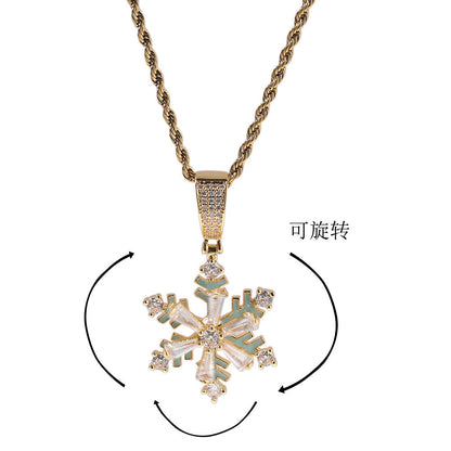 Winter rotating snowflake luminous oil drop pendant