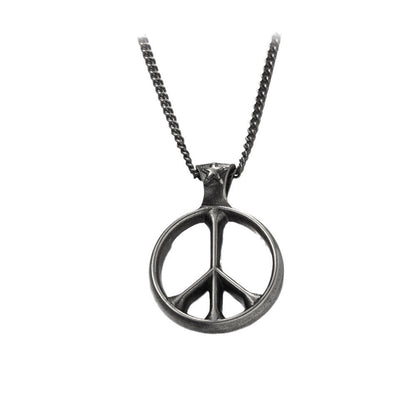 Stainless steel peace sign necklace