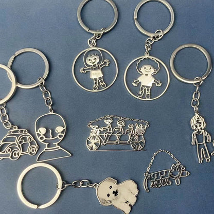 Actual Kids Drawing Necklace Art Gift Customized Personalized Necklace Children Artwork Necklace