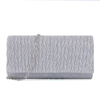 Fantasy shiny pleated clutch bag