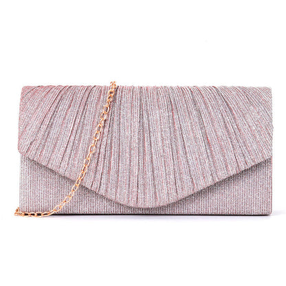 pleated striped veil flashing material handbag