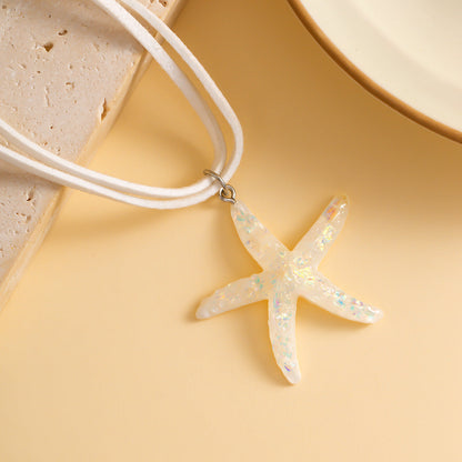starfish necklace resin wax line necklace