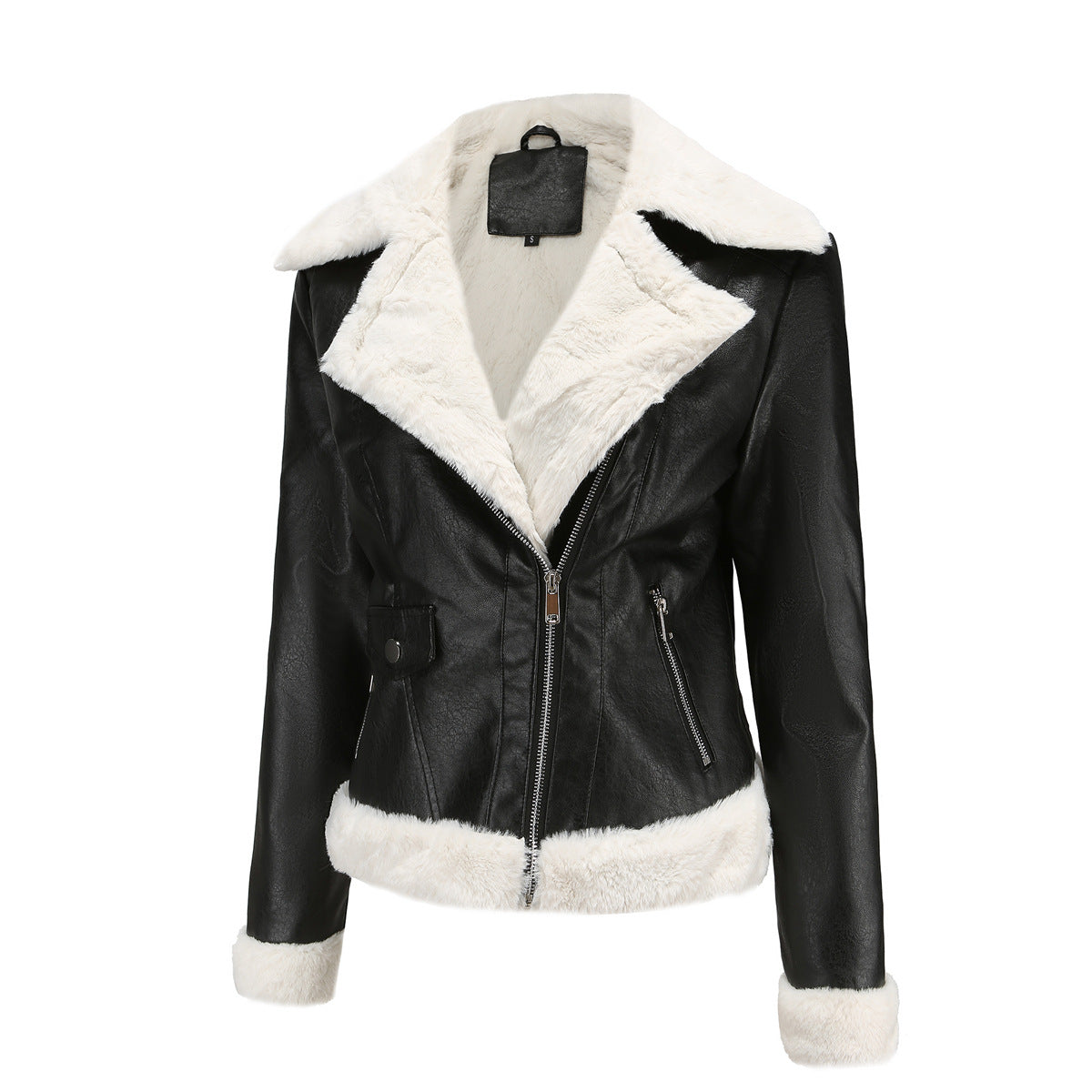 Autumn and winter fleece leather women&