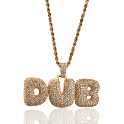 Hip-Hop Zircon English 26 Letters Micropaved Pendant