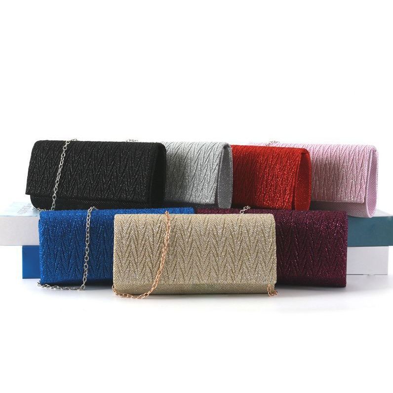 Fantasy shiny pleated clutch bag