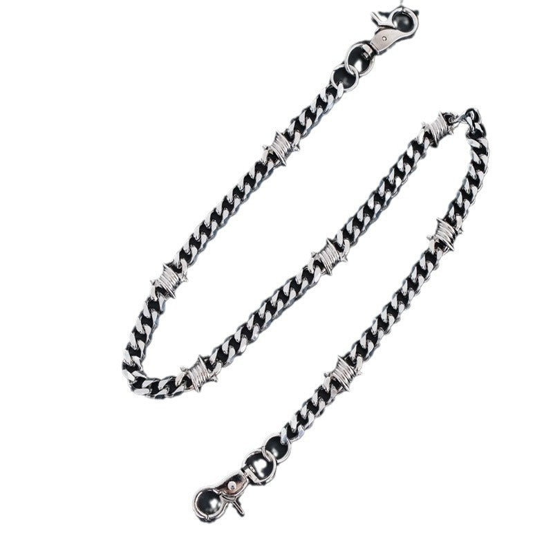 Stainless steel thorn titanium steel Cuban chain trouser chain