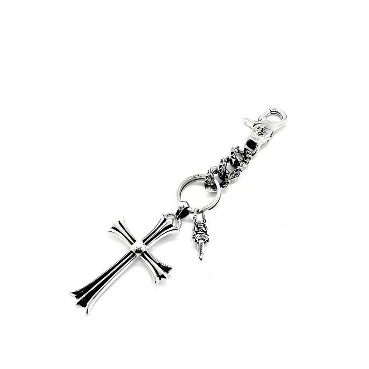 Retro cross sword keychain