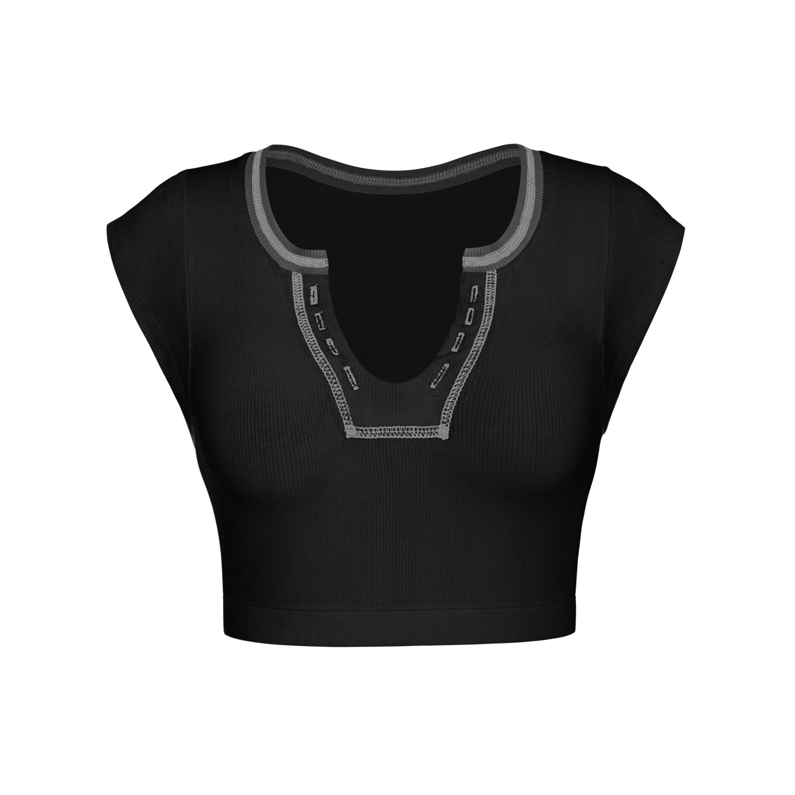 Slim Fit Ultra Short Sexy Spicy Girls Top Knitted Thread T-shirt