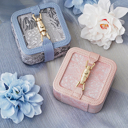 Retro embroidery portable jewelry box