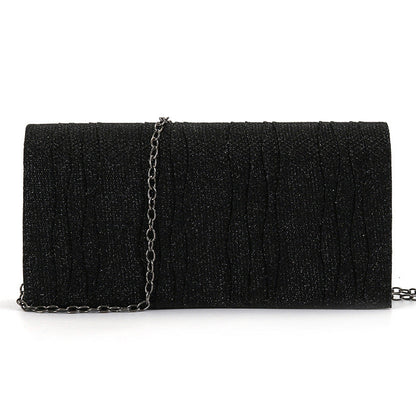 Solid color sequined cosmetics, portable storage clutch