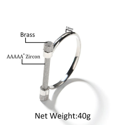 Horseshoe-shaped bracelets inlaid with zircon and diamonds