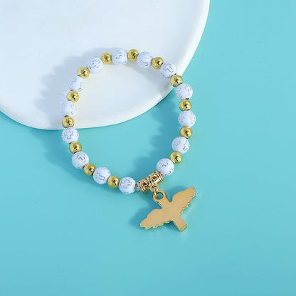 rosary bracelet acrylic cross angel hand jewelry