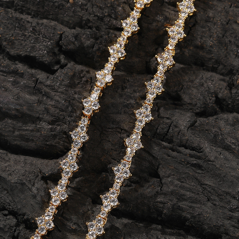 Diamond-studded high-end airplane tennis chain