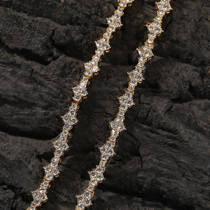 Diamond-studded high-end airplane tennis chain
