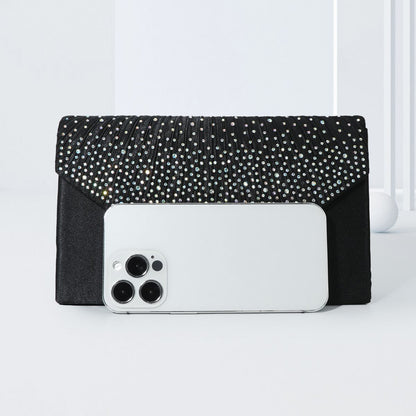 Colorful hot diamond black clutch
