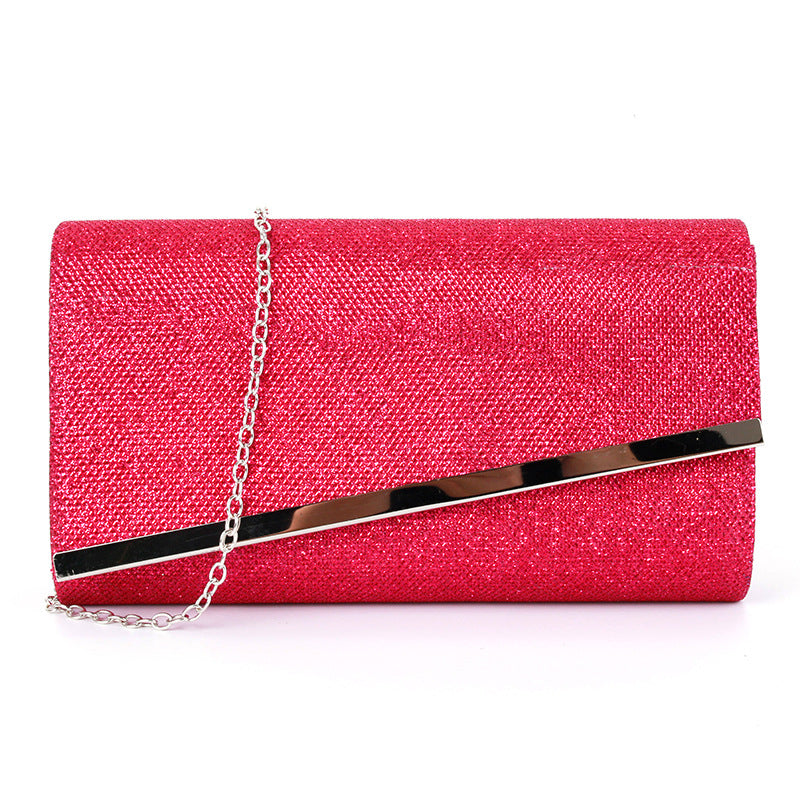 Fashion hard bag clutch metal chain bag