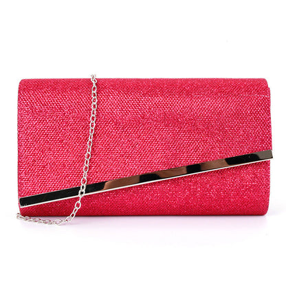 Fashion hard bag clutch metal chain bag