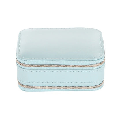 Double zipper mirror convenient jewelry box