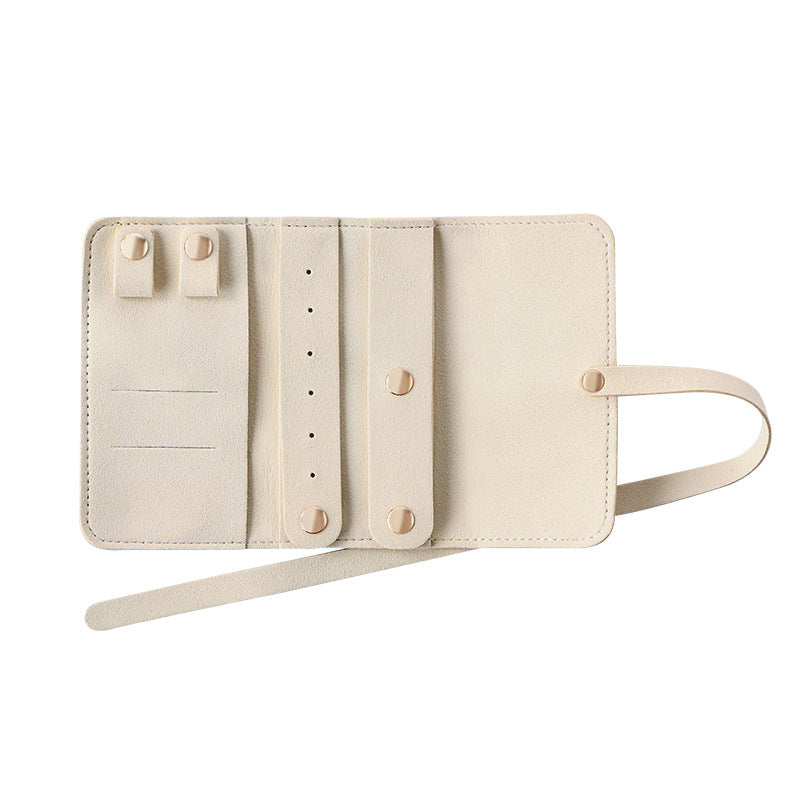 Portable multifunctional leather jewelry clutch bag