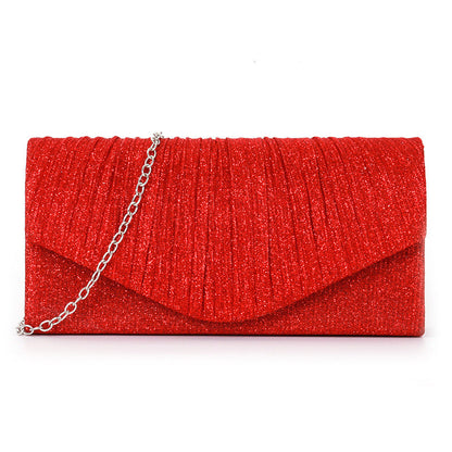 pleated striped veil flashing material handbag