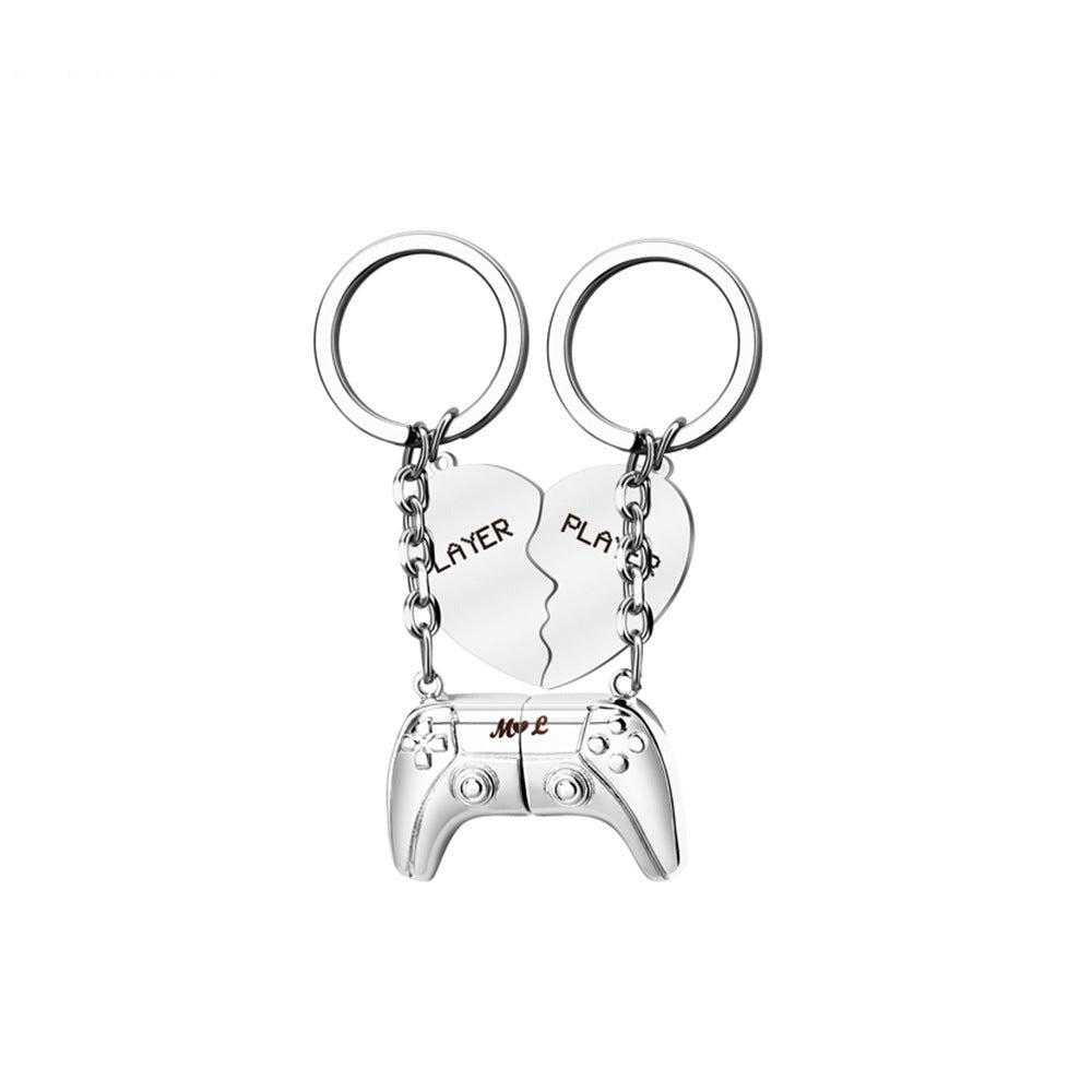 Heart engraved handle keychain Valentine&