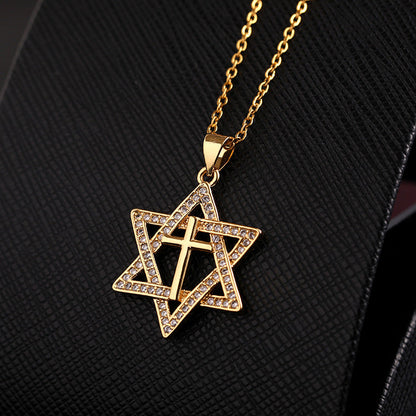 star of david necklace cross diamond necklace