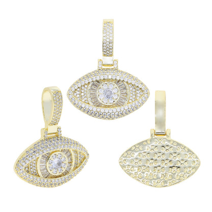 Cross Zircon Eye Pendant Hip Hop Necklace