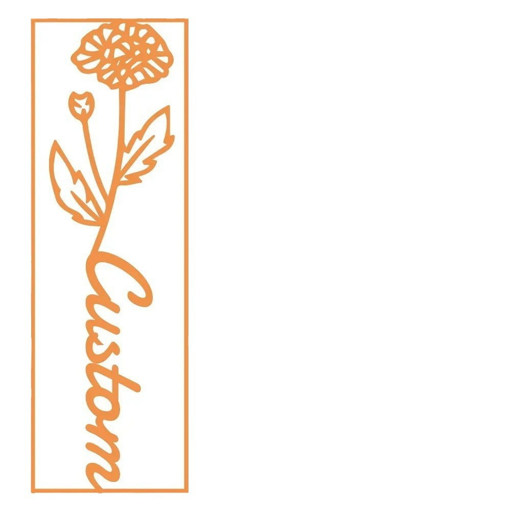 customized birthday flower name bookmark