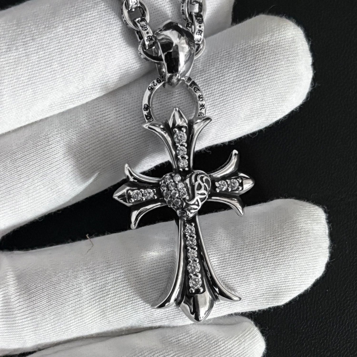 cross love letter chain necklace