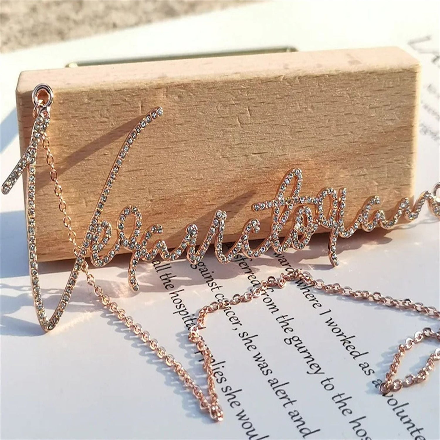 Handwritten signature personalized nameplate necklace