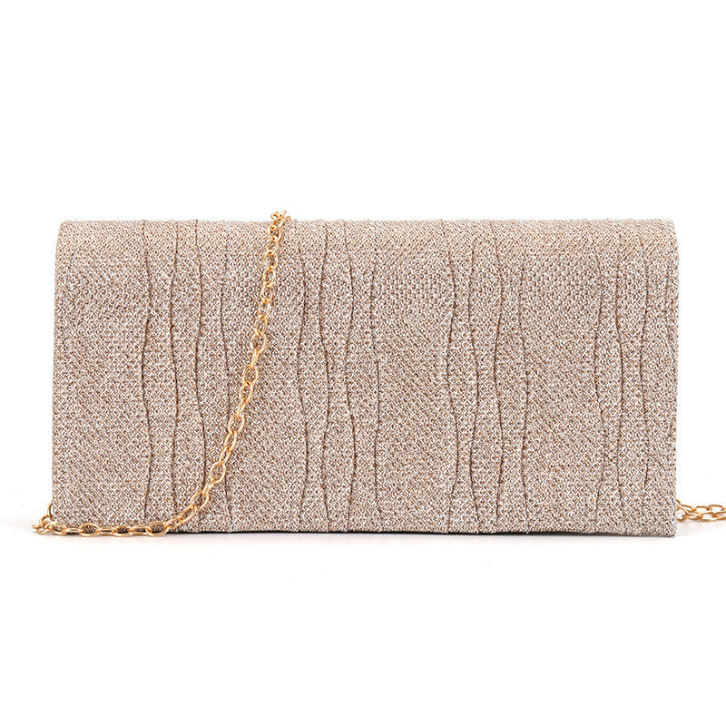 Solid color sequined cosmetics, portable storage clutch