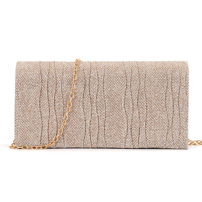 Solid color sequined cosmetics, portable storage clutch
