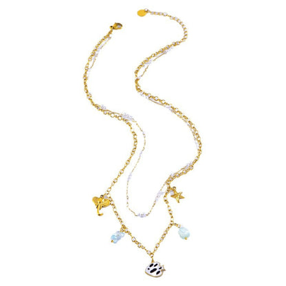 starfish necklace, ocean series millet pearl necklace