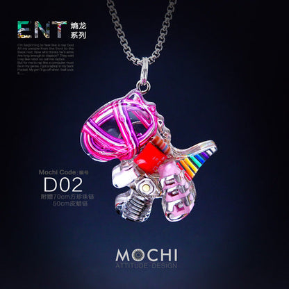 Original Cyberpunk Little Dinosaur Delicate High Design Couple Necklace