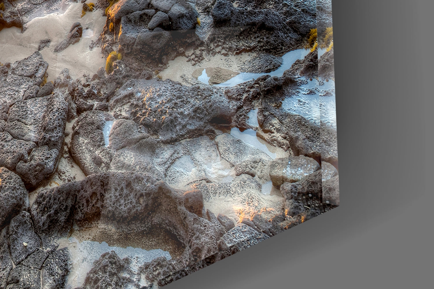 Rocky Shore Sunset Horizon Glass Wall Art