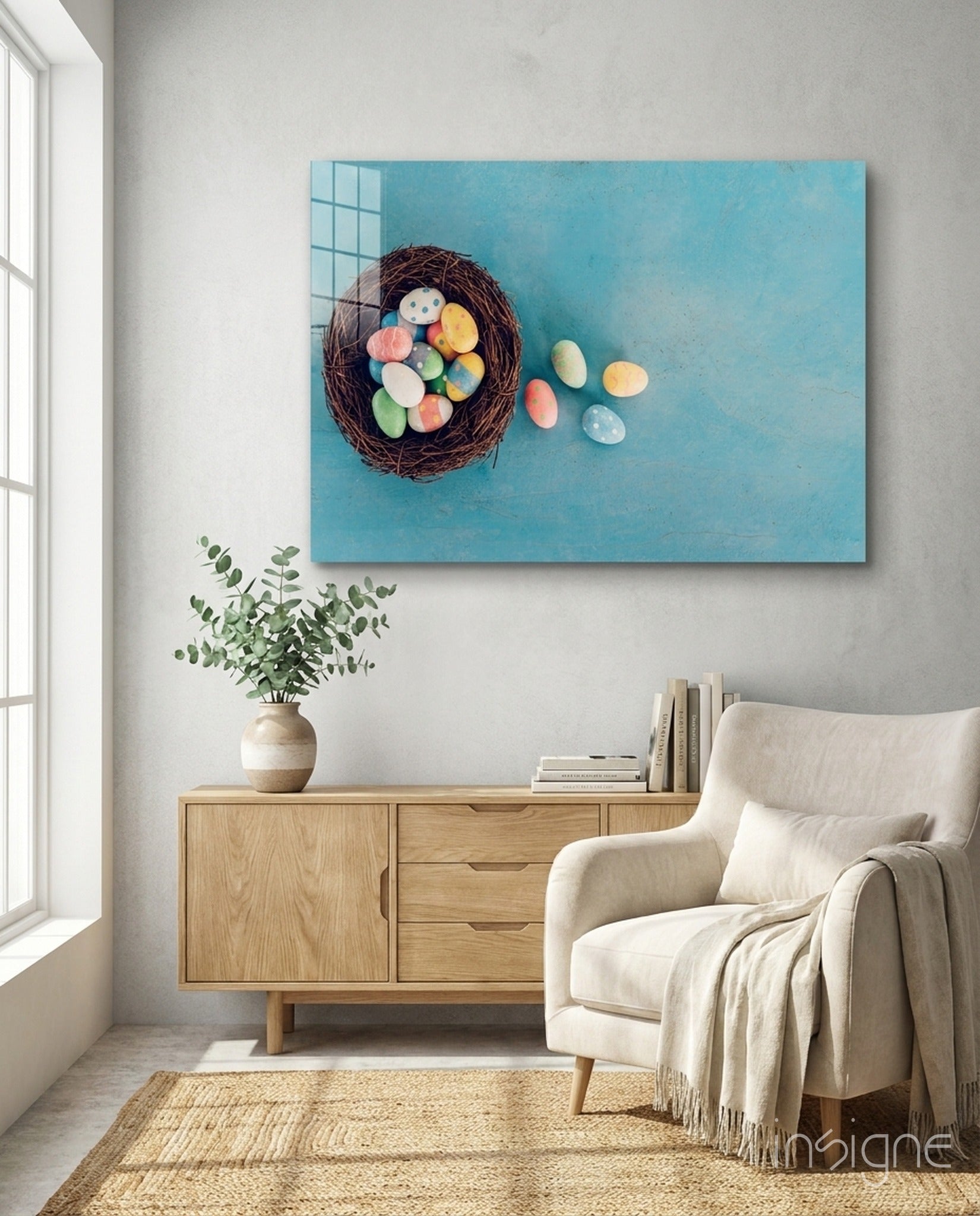 Easter Egg Glass Wall Art
