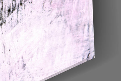 Blush Pink Black Brushstroke Glass Wall Art