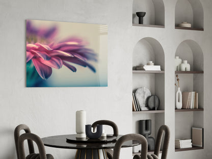 Soft Pink Gerbera Petals Glass Wall Art