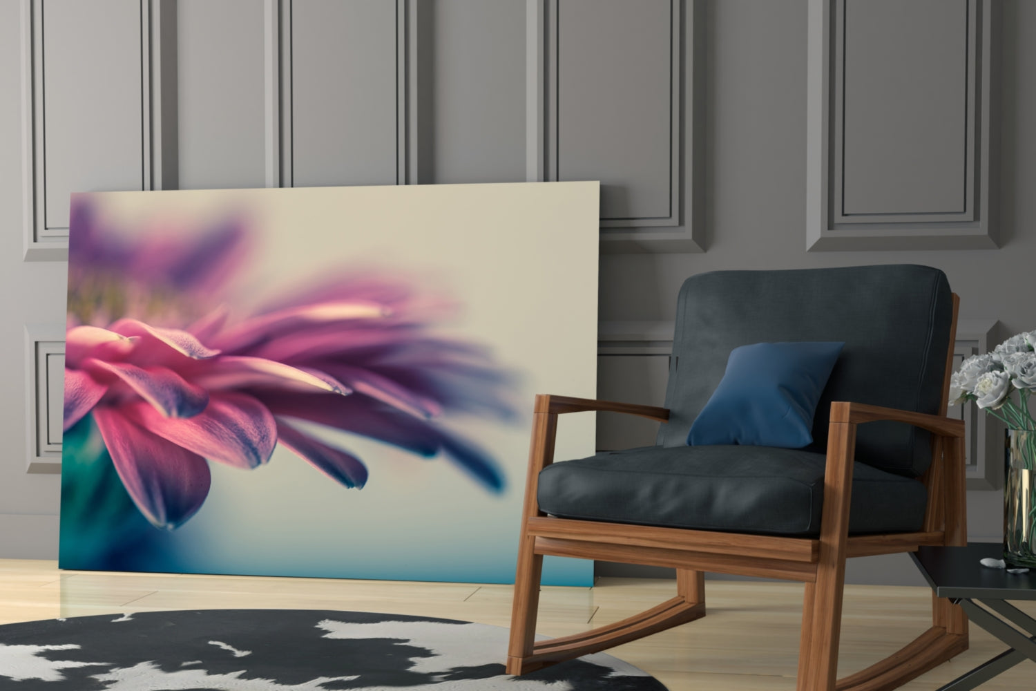 Soft Pink Gerbera Petals Glass Wall Art