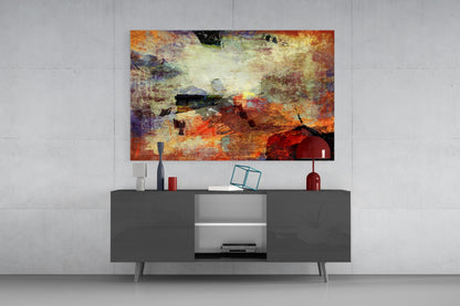 Rustic Earthtone Collage Glass Wall Art