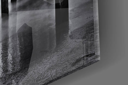 Moody Under Pier Perspective Glass Wall Art