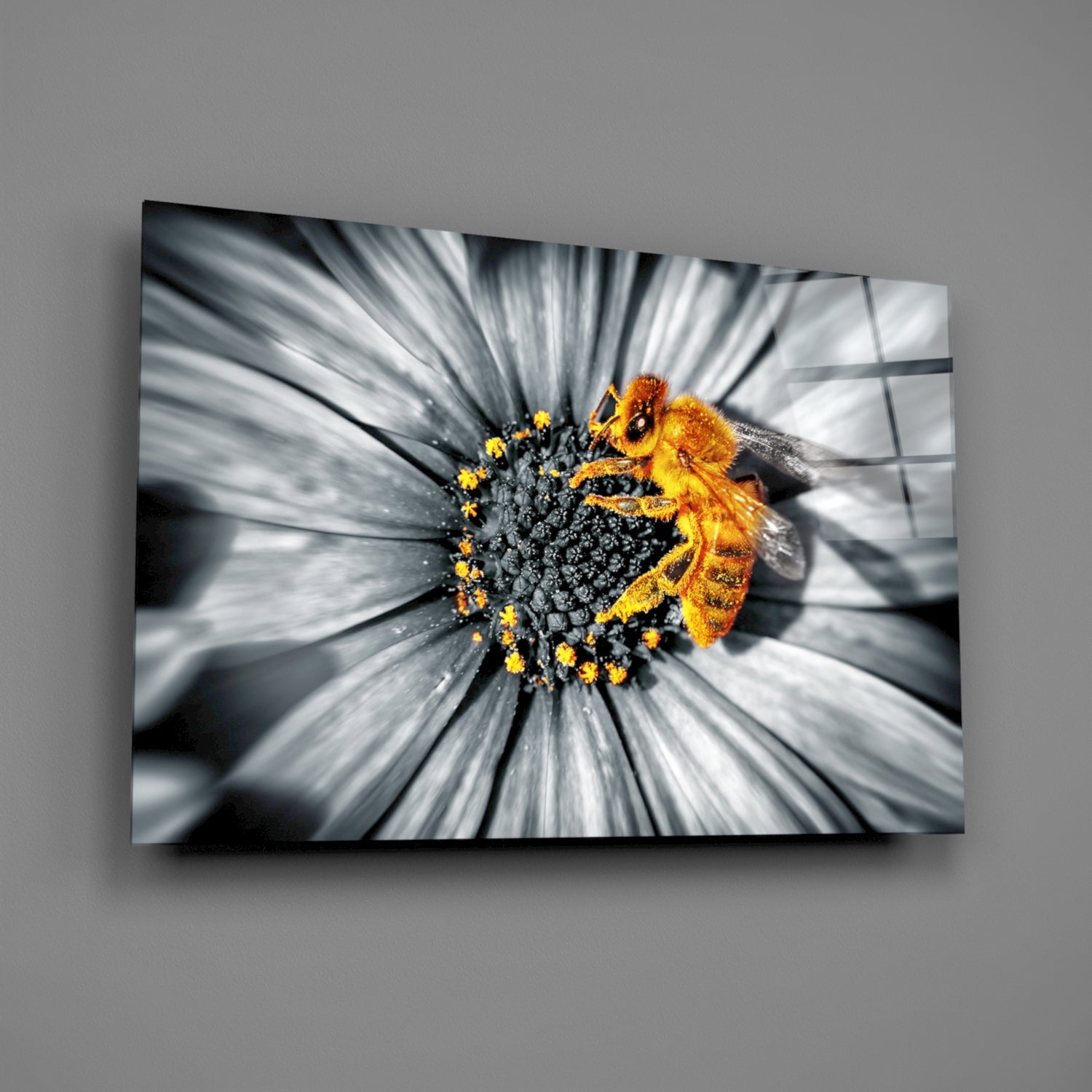 Honey Bee Glass Wall Art