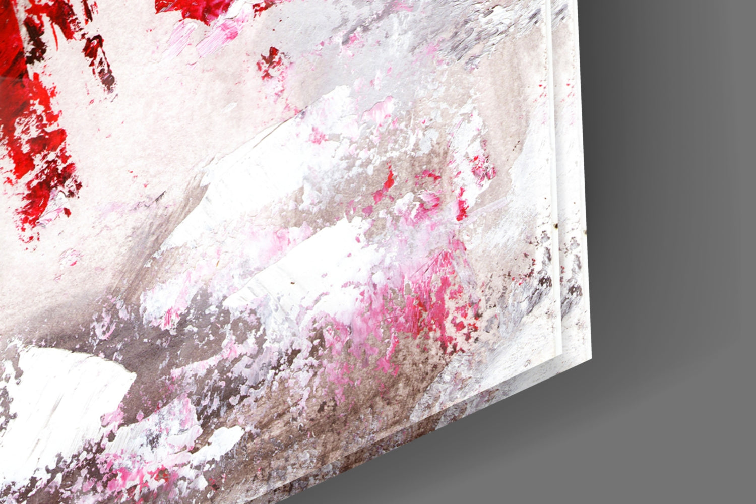 Crimson Petal Dress Slender Dancer Glass Wall Art