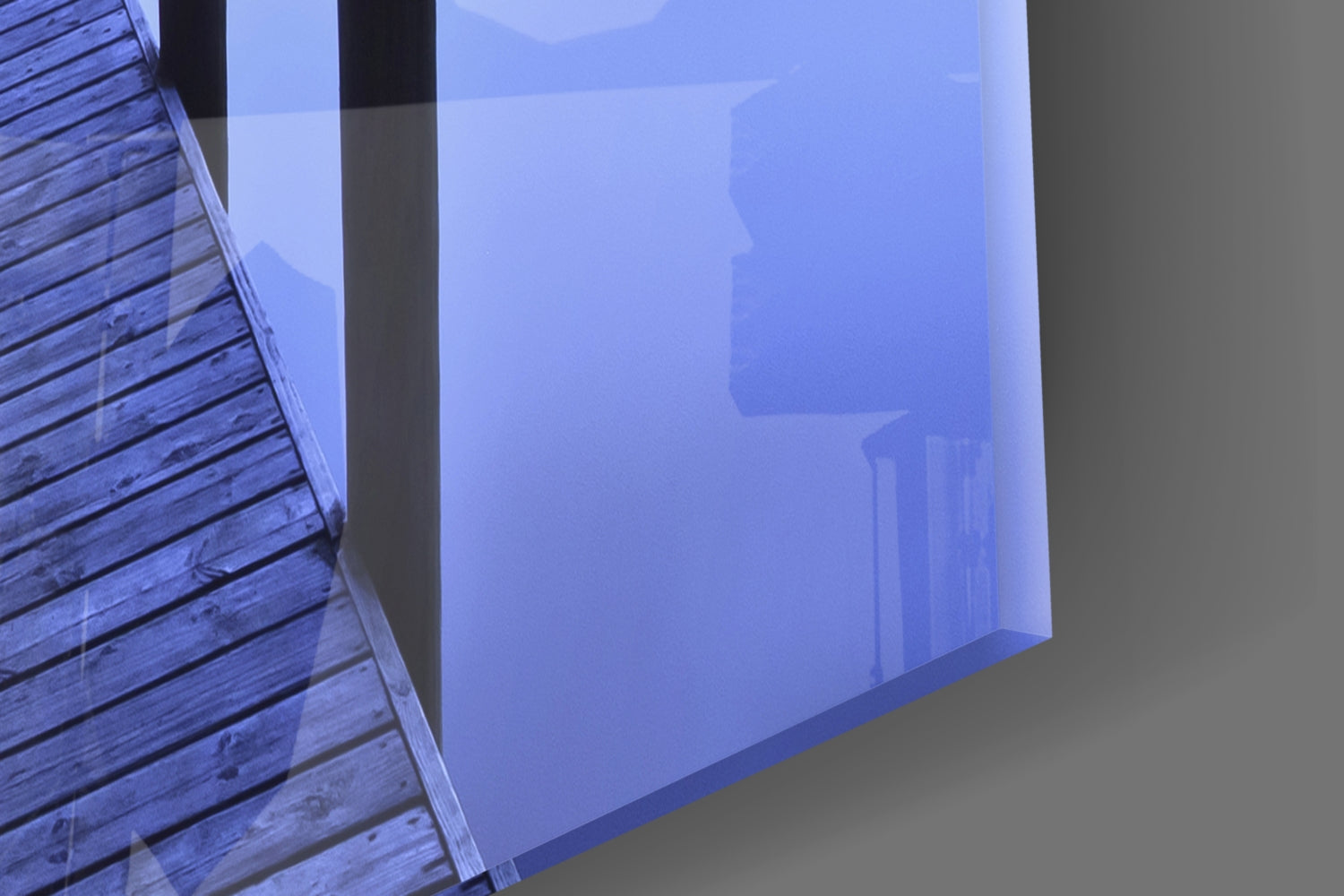 Purple Twilight Mountain Jetty Glass Wall Art