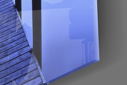 Purple Twilight Mountain Jetty Glass Wall Art