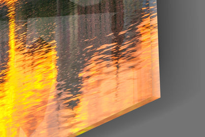 Fiery Sunset Clouds Prague Panorama Glass Wall Art