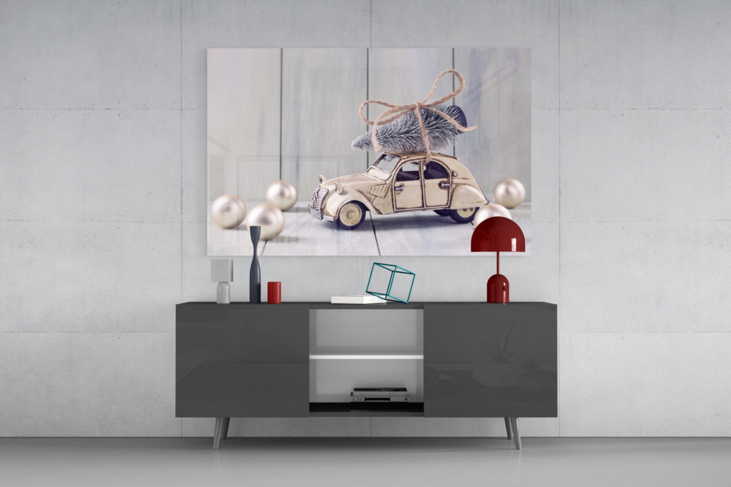 Retro French Car Glass Wall Art